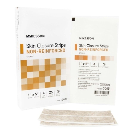 Mckesson Non-Reinforced Skin Closure Strip, 1 x 5 Inch, 4PK 3005